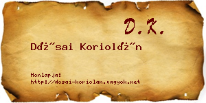 Dósai Koriolán névjegykártya